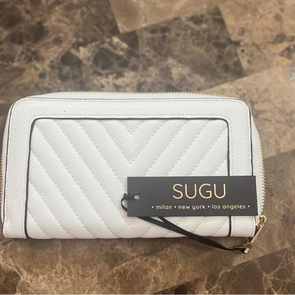White Quilted Clutch